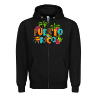 Black puerto rico Zipper Hoodie - AdoDesignShop