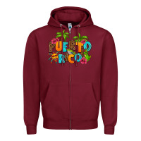 Burgundy puerto rico Zipper Hoodie - AdoDesignShop