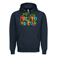 Navy puerto rico Zipper Hoodie - AdoDesignShop