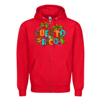 Red puerto rico Zipper Hoodie - AdoDesignShop