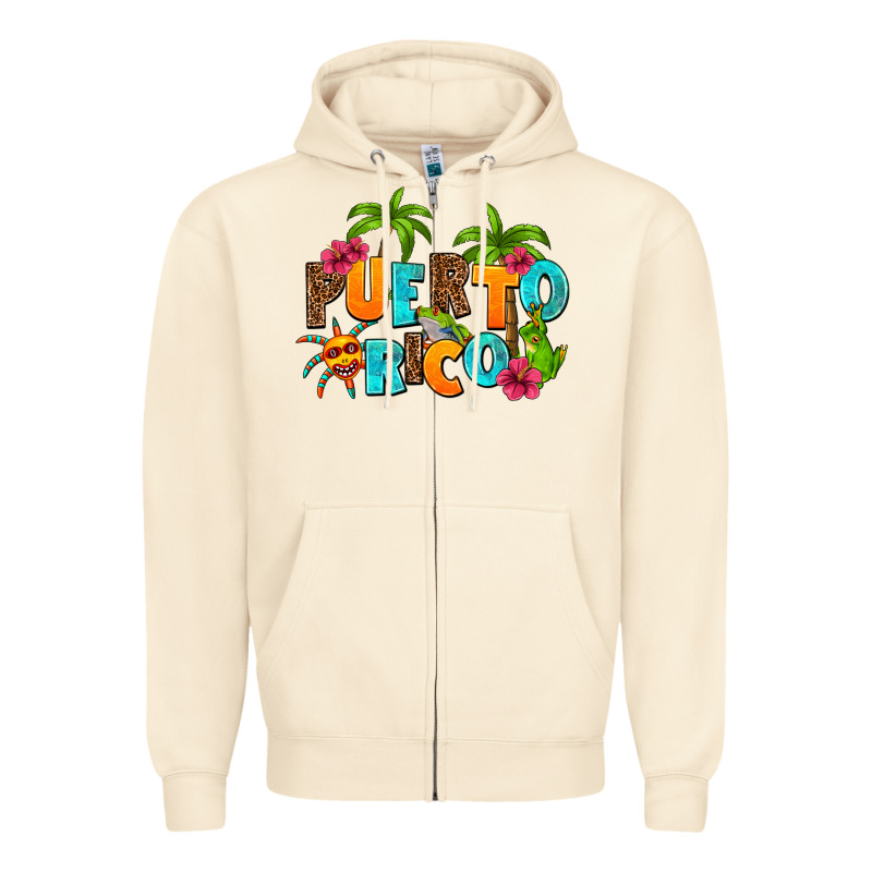 Puerto Rico Zipper Hoodie by AdoDesignShop | Teevron
