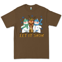 Cacao let it snow reindeer snowman Premium Tee - CowGirlArtShop