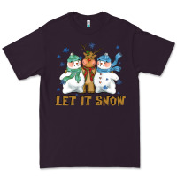 Plum let it snow reindeer snowman Premium Tee - CowGirlArtShop