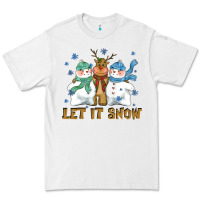 White let it snow reindeer snowman Premium Tee - CowGirlArtShop
