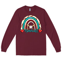 Burgundy Baseball Rainbow Long Sleeve Tee - RanaPortraitStore