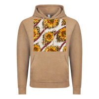 Vintage Coffee baseball sunflowers and leopard seamless pattern Vintage Hoodie - BundleAndBundleShop