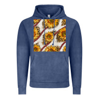 Vintage Denim baseball sunflowers and leopard seamless pattern Vintage Hoodie - BundleAndBundleShop