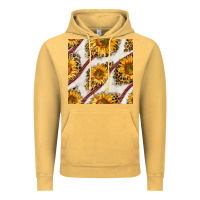 Vintage Mustard baseball sunflowers and leopard seamless pattern Vintage Hoodie - BundleAndBundleShop