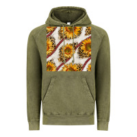 Vintage Olive baseball sunflowers and leopard seamless pattern Vintage Hoodie - BundleAndBundleShop