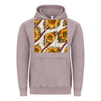 Vintage Zinc baseball sunflowers and leopard seamless pattern Vintage Hoodie - BundleAndBundleShop