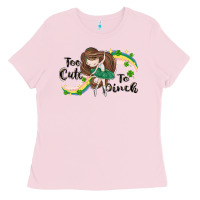 Bubblegum Pink St. Patrick' Too cute to pinch Ladies Tee - CowGirlArtShop