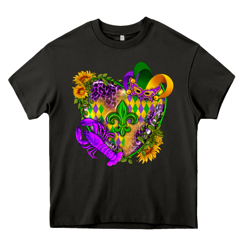 Mardi Gras Heart Heavy Core Tee by HowdyJamesFarm | Teevron