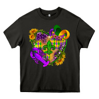 Asphalt Mardi Gras heart Heavy Core Tee - HowdyJamesFarm