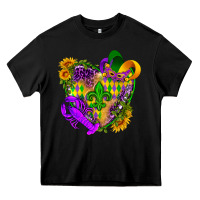 Black Mardi Gras heart Heavy Core Tee - HowdyJamesFarm