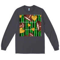 Smoke american football field and hearts seamless pattern Long Sleeve Tee - BundleAndBundleShop
