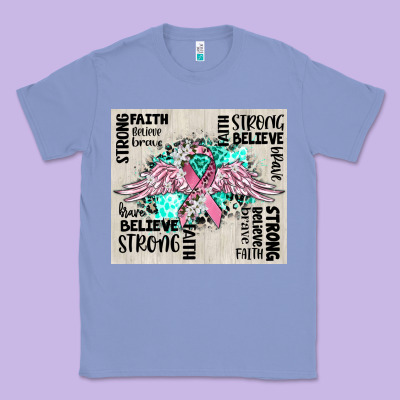 Cancer Ribbon With Angel Wings Classic Tee Designed By Cowgirlartshop