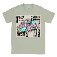 Matcha cancer ribbon with angel wings Classic Tee - CowGirlArtShop