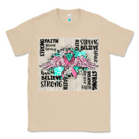 Mushroom cancer ribbon with angel wings Classic Tee - CowGirlArtShop