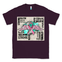 Plum cancer ribbon with angel wings Classic Tee - CowGirlArtShop