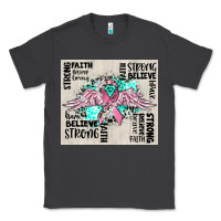 Smoke cancer ribbon with angel wings Classic Tee - CowGirlArtShop