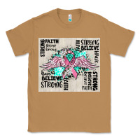 Toasted Coconut cancer ribbon with angel wings Classic Tee - CowGirlArtShop