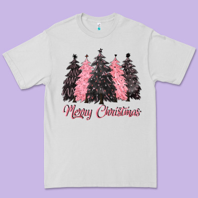 Pink Merry Christmas Premium Tee Designed By Cowgirlartshop