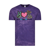 Cloud Purple peace love frenchie Vintage Tee - RanaPortraitStore