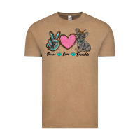 Vintage Coffee peace love frenchie Vintage Tee - RanaPortraitStore
