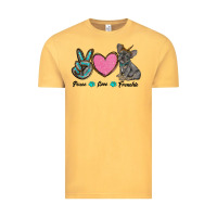 Vintage Mustard peace love frenchie Vintage Tee - RanaPortraitStore