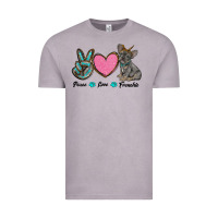 Vintage Zinc peace love frenchie Vintage Tee - RanaPortraitStore