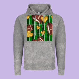 American Football Field And Hearts Seamless Pattern Vintage Hoodie Designed By Bundleandbundleshop