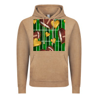 Vintage Coffee american football field and hearts seamless pattern Vintage Hoodie - BundleAndBundleShop