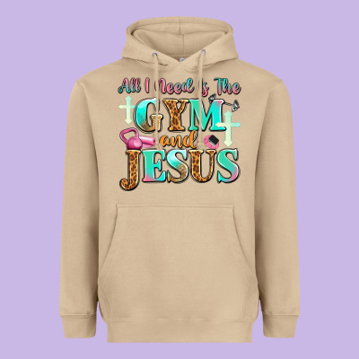 All I Need Is The Gym And Jesus Heavyweight Hoodie Designed By Jahusdesignshop
