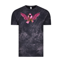 Cloud Black Breast Cancer ribbon with angel wings Vintage Tee - FaDigitalArtStudio