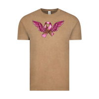 Vintage Coffee Breast Cancer ribbon with angel wings Vintage Tee - FaDigitalArtStudio