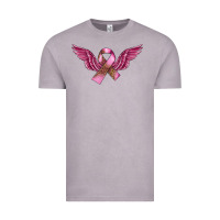 Vintage Zinc Breast Cancer ribbon with angel wings Vintage Tee - FaDigitalArtStudio