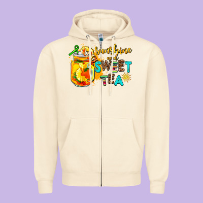 Sunshine And Sweet Tea Zipper Hoodie Designed By Adodesignshop