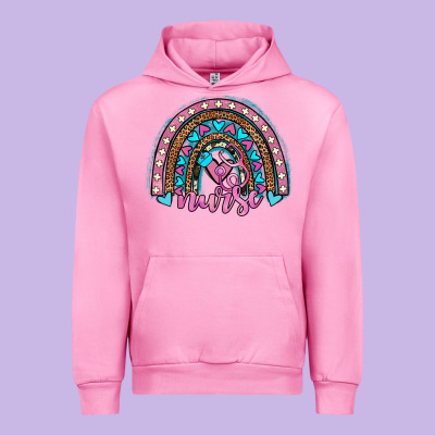 Leopard Cowhide Nurse Rainbow Urban Hoodie Designed By Jahusdesignshop