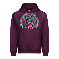 Mauve Wine leopard cowhide nurse rainbow Urban Hoodie - JahusDesignShop