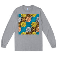 Heather Grey american football medal with leopard Long Sleeve Tee - BundleAndBundleShop