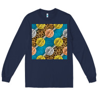 Navy american football medal with leopard Long Sleeve Tee - BundleAndBundleShop