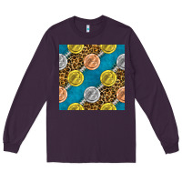 Plum american football medal with leopard Long Sleeve Tee - BundleAndBundleShop