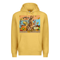 Antique Gold fall rabbit  mousepad Premium Hoodie - LillyAllenDesigns
