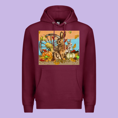 Fall Rabbit  Mousepad Premium Hoodie Designed By Lillyallendesigns