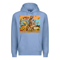 Colony Blue fall rabbit  mousepad Premium Hoodie - LillyAllenDesigns