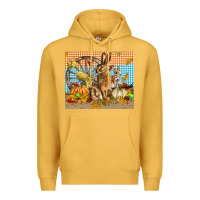 Mustard fall rabbit  mousepad Premium Hoodie - LillyAllenDesigns