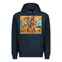 Navy fall rabbit  mousepad Premium Hoodie - LillyAllenDesigns