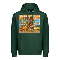 Sports Green fall rabbit  mousepad Premium Hoodie - LillyAllenDesigns