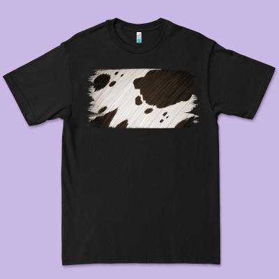 Cowhide Black And White Brush Strokes Background Premium Tee Designed By Jasminsmagicworld