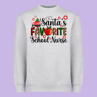 Santa's Favorite  School Nurse Heavyweight Sweatshirt Designed By Adodesignshop
